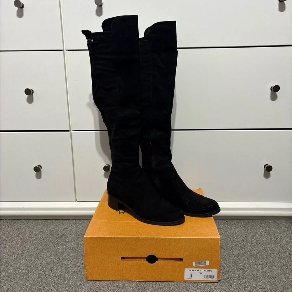 Unisa Black Knee High Boots